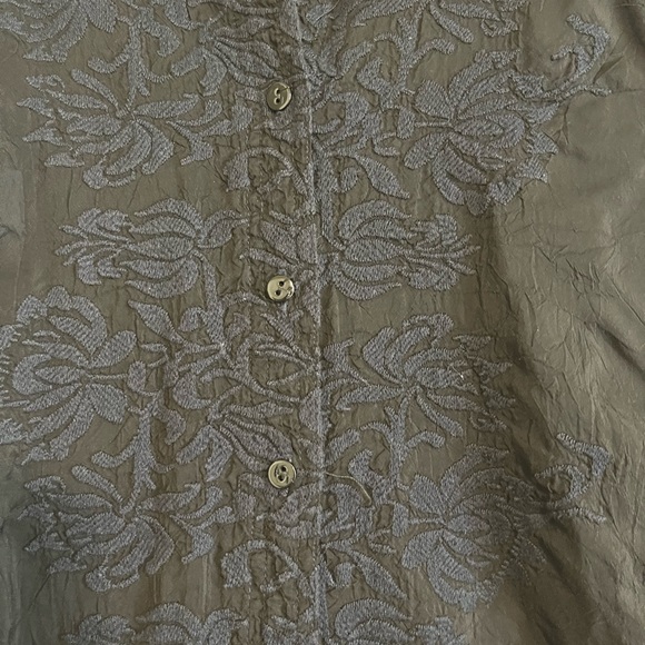 Johnny Was black button down with navy embroidery SZ Small - Picture 4 of 4